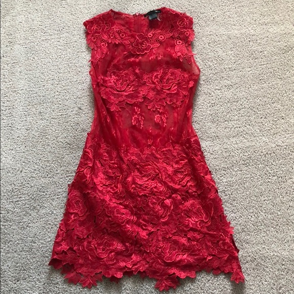 Red Lace Dress Size S available - Picture 5 of 7